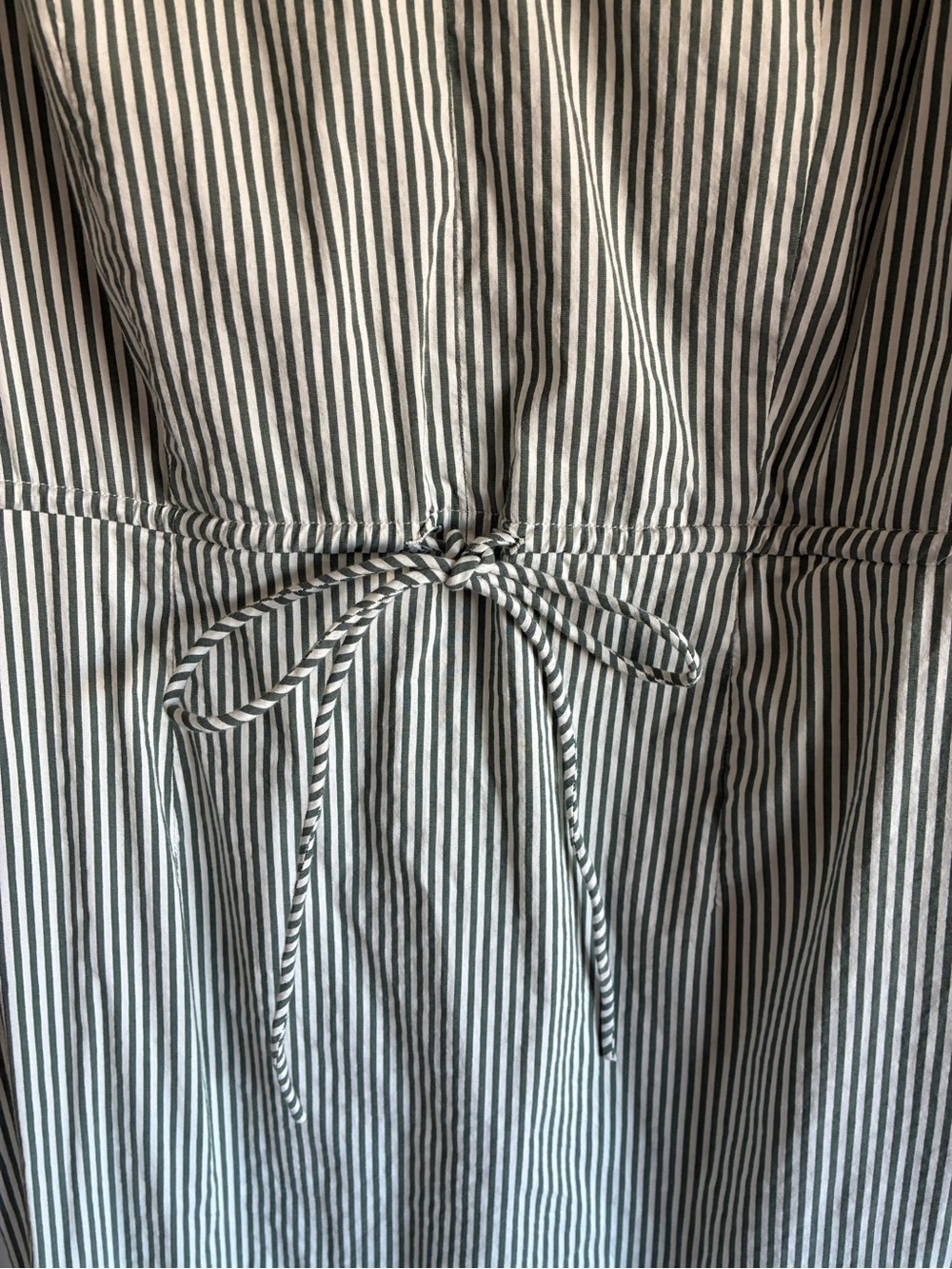 Adrianna Papell Striped V-Neck Sleeveless Midi Dress - Green/White - Picture 2 of 9